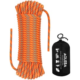 AOLEBA 8.5mm Static Climbing Rope, Outdoor Rock Climbing Ropes, Heavy Duty Rappelling Rope for Fire Rescue, Escape, 10M(32Ft) 20M(64Ft) 30M(96Ft) Ice Climbing Equipment & Parachute Accessories
