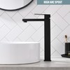Bathroom Sink Faucet, Matte Black Tall Vessel Sink Faucet, Single