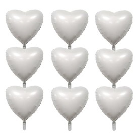 18-Inch White Heart Mylar Balloons, Pack of 20 – Helium Foil Balloons for Valentine’s Day, Weddings, Baby Showers, and Party Decorations