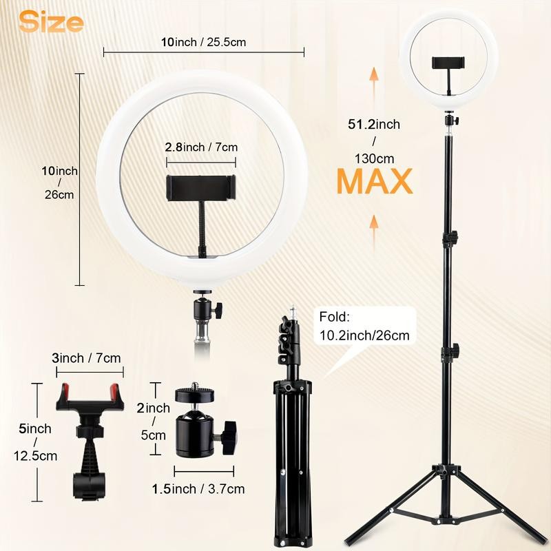 UEGOGO 10-inch RGB Ring Light With Adjustable Tripod Bracket And