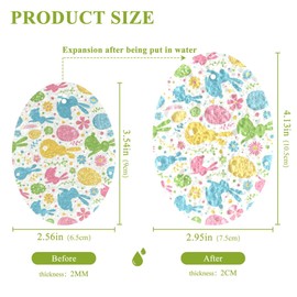 Easter Bunny Rabbit Peeps Scrub Sponges Expanding Happy Easter Day Eggs Flowers Kitchen Cleaning Sponge Washing Dishes Non-Scratch Compressed Sponges Foam Compostable Pop up Sponges 3 Pieces