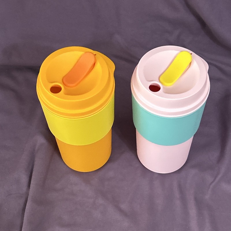 Tupperware 2 Tupperware ECO To Go Travel Cups Tumblers w/Sleeve