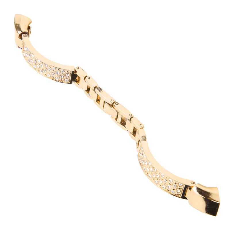 Stainless Steel Bracelet Women Inlay Rhinestones Wristband Wrist Decoration for