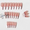 24Pcs Press on Nails Long - French Coffin Fake Nails