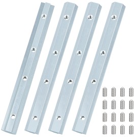 Yeepeo M6 Aluminium Profile Connector, 180 mm Profile Connector, Galvanised Carbon Steel Rod Profile, Strut Profile Profile for 8 mm 4040, 4080, 40120 Aluminium Profile, Pack of 4