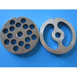 Size #12 COMBO set making sausage with your meat grinder. Includes 3/8" sausage grind AND the 2-hole stuffer plate. Fits Cabelas LEM Weston and others. 100% Stainless Steel