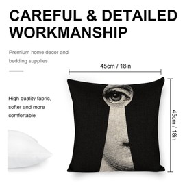 LITTLIUDO Lina Cavalieri Pillow Cover, Lina Cavalieri Artificial Linen Throw Pillow Case,Only Includes Pillowcase,18"x18" Style-7 18"x18"