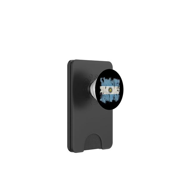 Argentinische Flagge im Used-Look, stolz, Argentinien, Vintage-Grudge PopSockets PopWallet für