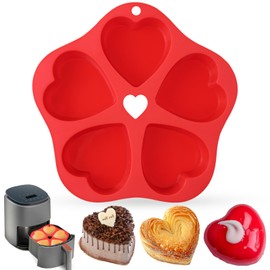 BMSQOFD Silicone Air Fryer Muffin Pan for Air Fryer, Mini Cupcake Muffin Pans with Carrying Handle,Silicone Baking Cups for Making Cupcakes,Egg Muffins(Red)