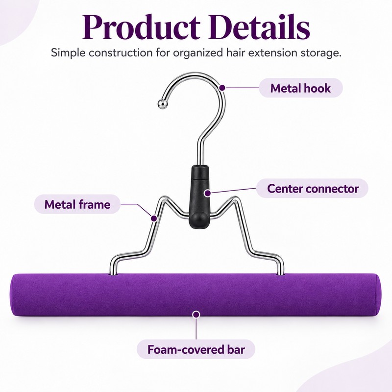 Wig Hanger for Hair Extensions & Wigs – Wooden Storage