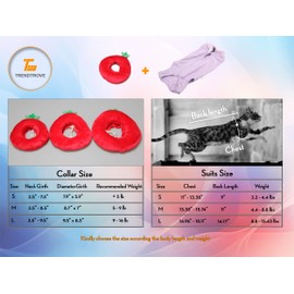 2PCS Cat Cone Collar and Cat Recovery Suit, Anti-Bite, Stop Licking Wounds, Adjustable Soft Elizabethan Cone, Cat Onesie for Female Cat After Surgery