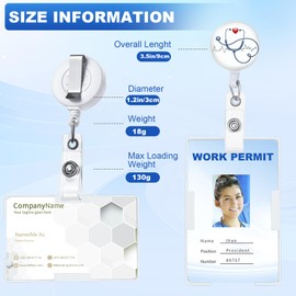 5pcs Nurse Badge Reels Holder Retractable with ID Clip for Nurse Name Tag Card Cute Nursing Doctor Teacher Student Medical MD Work Office 2