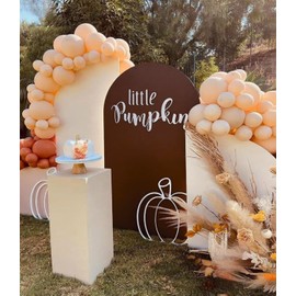 JKDMJF 7.2 FT Brown Arch Backdrop Cover Spandex Fitted Chiara Wedding Arch Backdrop Stand Covers for Party Birthday Bridal Shower Engagement Photo Studio Backgrounds Decorations