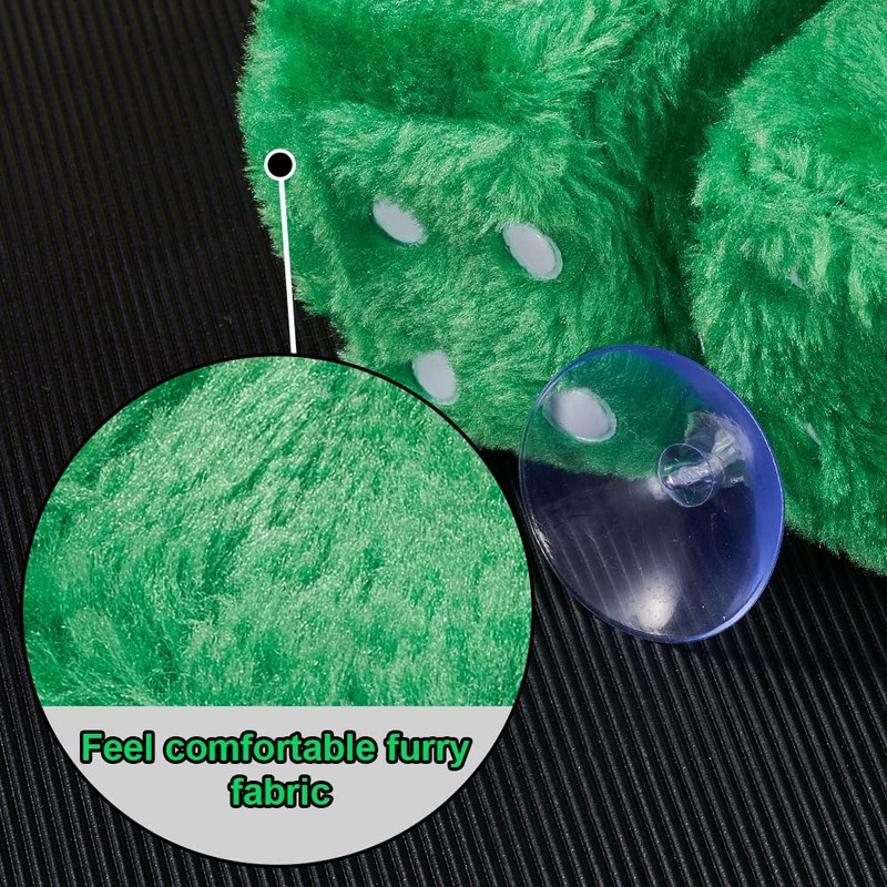 JSCARLIFE Fuzzy Plush Dice 2.95”, Retro Square Plush Hanging Mirror