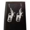 Euphonium/Tuba silver-plated drop hook earrings