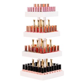 Homde Nail Polish Organizer for 120-212 Bottles|360 Rotating Nail Polish Rack Holder|Nail Display Storage Shelf for Fingernail Polish & Essential Oil|Gifts for Women Girls- Bamboo,White