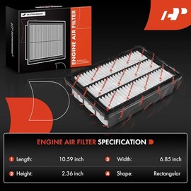 A-Premium Filtro de Aire del Motor Compatible con Hyundai Santa Fe 2007 2008 2009, Reemplaza# 61949191