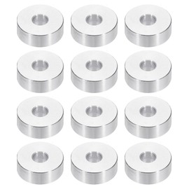PATIKIL M6 Aluminum Spacers, 12pcs 1/4" x 3/4" Round Metal Spacers for 1/4 or M6 Screw Bolts, Unthreaded Standoff Bushing 9/32"L, 6.5x20x7mm