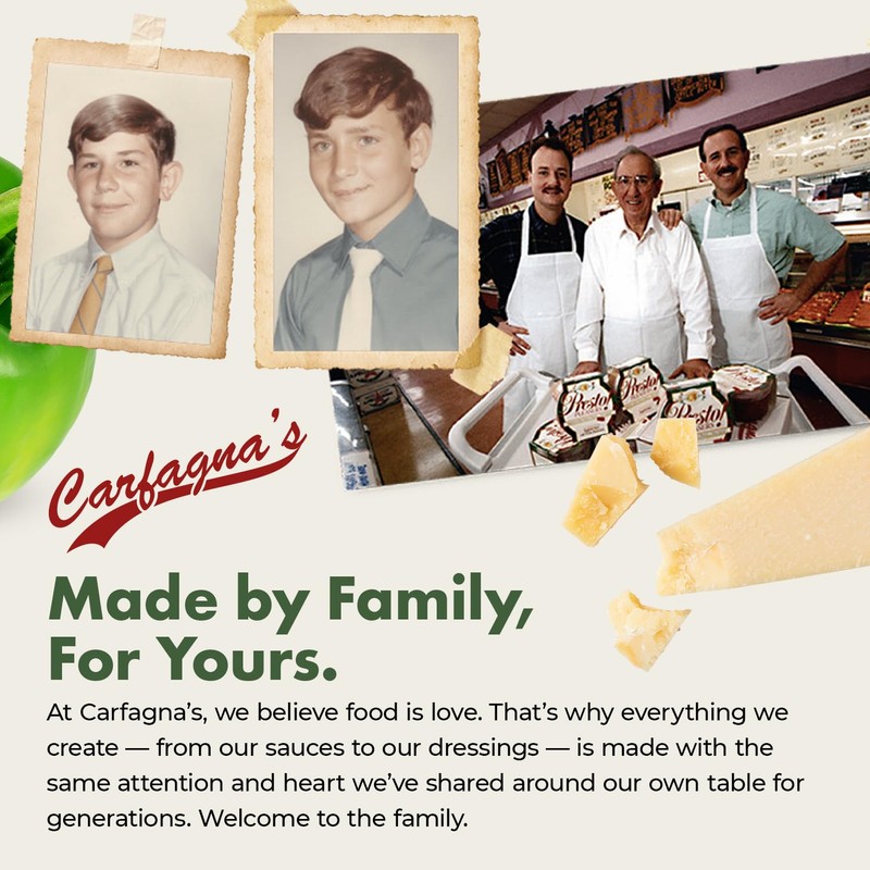 Carfagna's Pasta Sauce, Established 1937, Family Recipe, Made in Small