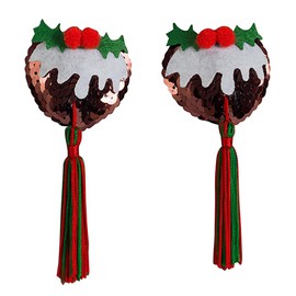 Diabolical Gifts DP0644 Christmas Pudding Tassels - Funny Secret Santa Gifts for Women Under 10 Pounds, Rude Gifts for Her, Funny for Women, Novelty and Gag Toys for Her