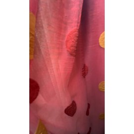 Brilliant Drapery Design Per panel - Beautiful Red Poco Dot Sheer Panel - 60"W x 96"H