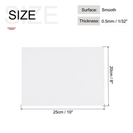 QUARKZMAN ABS Plastic Panel 10 Inch x 8 Inch x 0.02 Inch ABS Styrene Plates for Building Models DIY Craft Panel White Pack of 2