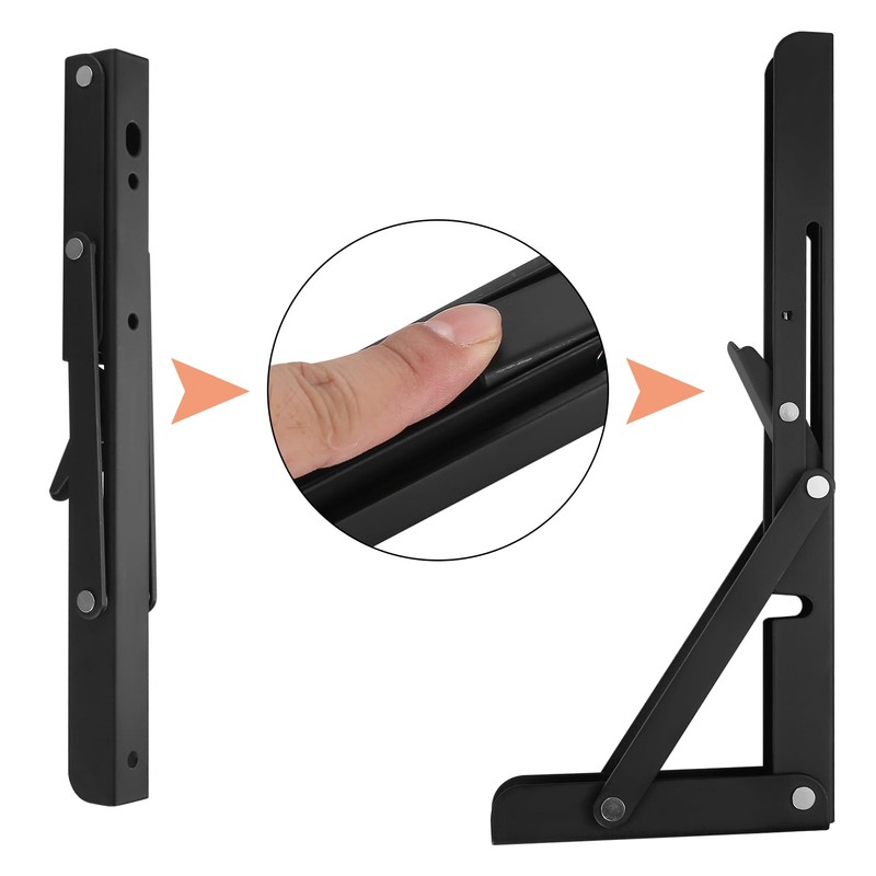 Qeapug Folding Shelf Brackets, 2pcs Heavy Duty Collapsible Shelf Brackets,