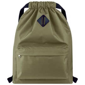 Vorspack Drawstring Backpack Water Resistant String Bag Sports Gym Sack with Side Pocket for Men Women