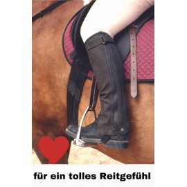 Amesbichler Reitsport Equipage Bilbao Leg Chaps Leather Black Mini Chaps Leather Chaps Riding Chaps Riding Chaps