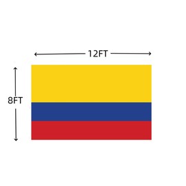 Colombia Flag 8X12FT, Outdoor and Indoor Polyester Flags, Double Stitched Colombian National Flags with Brass Grommets and Stronger Header. (8X12)