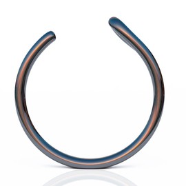 Fake Clip On Nose Ring 24g - No Piercing Needed - Smooth Tiny 925 Black Silver Fake Nose Piercing