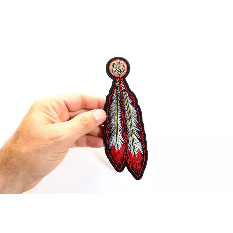 Ivamis Red White Feathers Patch - 2.25x6.5 inch - P4320
