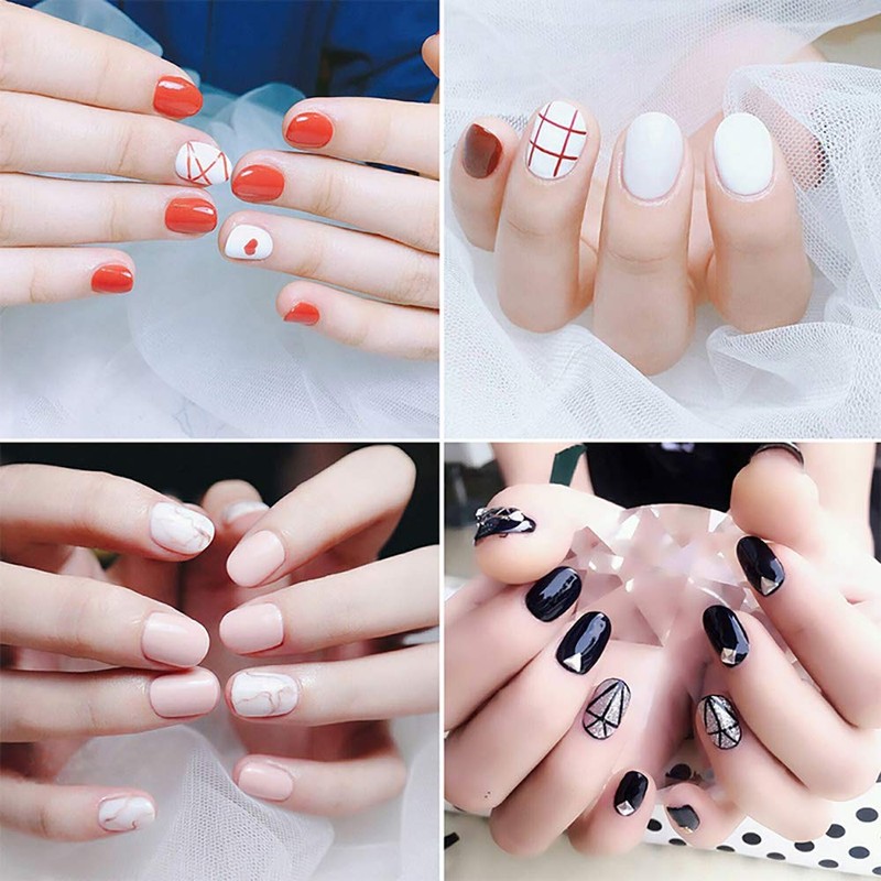 Ycyan 1Pcs Dual-ended Nail Design Brush Rhinestone Handle UV Gel