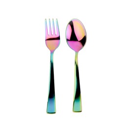 Ahimsa Stainless Steel Kids Utensils - Kids Fork and Spoon Set, Pediatrician Designed Rainbow Silverware Set, 100% BPA Free & Dishwasher Safe (Rainbow)
