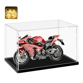 LANSCOERY Acrylic Display Case, Assemble Showcase Display Box for Collectibles, with Dustproof & Seamless Display Design, 16x12x12 inch Thick Black Base