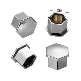 20 x Universal Wheel Bolt Covers 17 mm Wheel Bolt Covers Wheel Bolt Covers Hex Nut Protection Cover with Puller for All Car Brands (Silver)