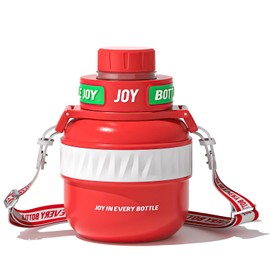 BOTTLE JOY Stainless-Steel Water Bottle: Kids Water Bottle,Leakproof Lid, Perfect Sip, Double Insulated, Eco-Friendly, Dishwasher Safe & Stylish Strap, Gifts for Kids (Fire Dragon, 16 oz)