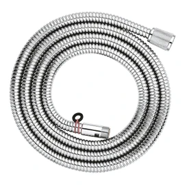 GROHE Metal Hose for Bath Rim – Replacement Bath Hose 2 m (Installation Under Tiled Surround and Shower Sets, Connection G 1/2'' x 3/8''), Chrome, 22116000
