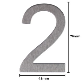 Stainless Steel House Number - Design Door Number - Height 76 mm - Sticker (2)