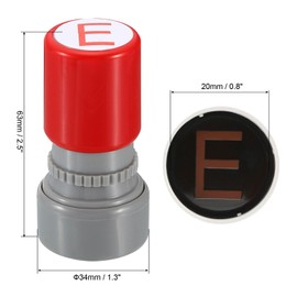 PATIKIL Letter Stamps Self Inking, Character E Alphabet Teacher Stamp Initial Stamp Mini Ink Stamp for Class Notebook Scrapbooking DIY Craft, Red Ink