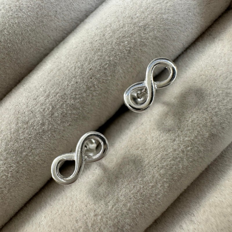 Sterling Silver Infinity Stud Earrings