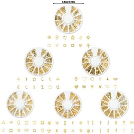 Kingsie Nail Studs Metal Parts Nail Parts Summer Gel Nail Art Resin Handmade 6 Case Set (A)