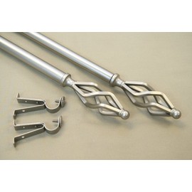 A&F Rod Décor - New Decorative Curtain Rod #41, 48-84 inch, Satin Nickel