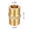 sourcing map Brass Pipe Fitting, Hex Nipple 1/2 BSP Male