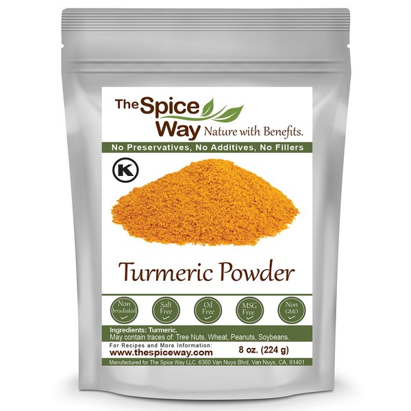 The Spice Way Polvo de cúrcuma - (8 onzas) raíz tumérica en polvo (curcuma)