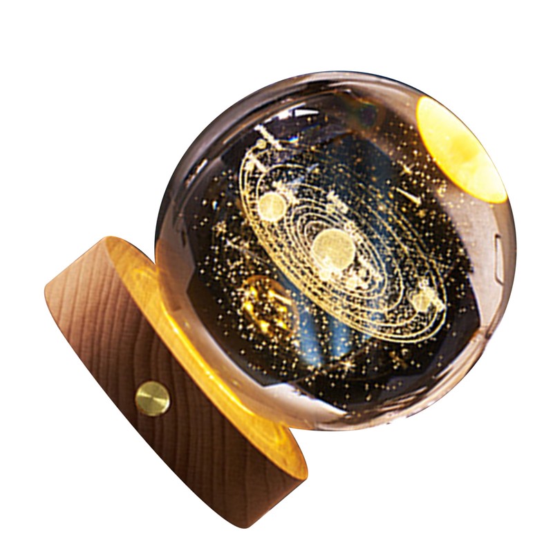3D Crystal Ball Night Light Rechargeable Battery Soft Light Multifunction