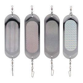 lasuroa 4pcs Trolling Flashers, Reflective Spinnerbait Fishing Lures 360° Rotatable Salmon Trolling Flashers Must-Have Trout Flasher for Fishing Enthusiasts