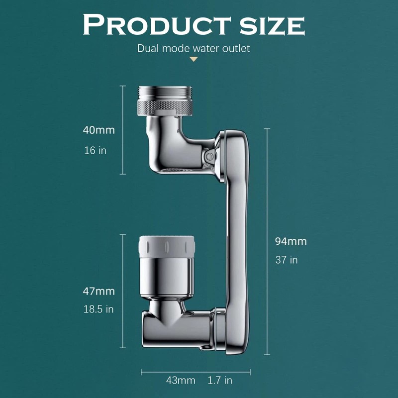 Tap Extension Kitchen Sink Aerator Water Saver Rotating 2 Mode