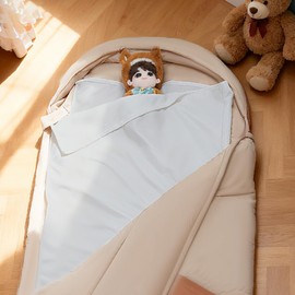 DUJUIKE 100% Waterproof Kids Sleeping Bag Liner, Velvet Kids Travel Sheet, Sleep Sack Lining for Children to Support Bedwetting, Suitable for Camping, Sleepovers & School Residentials-168x69cm (Grey)