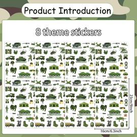 Wxiben Military Camouflage Temporary Tattoos - 200+ Army Party Decorations Favors Supplies Army Birthday Party Temporary Tattoos Gifts for Boys Girls Cool Temporary Tattoos Classroom School Prizes